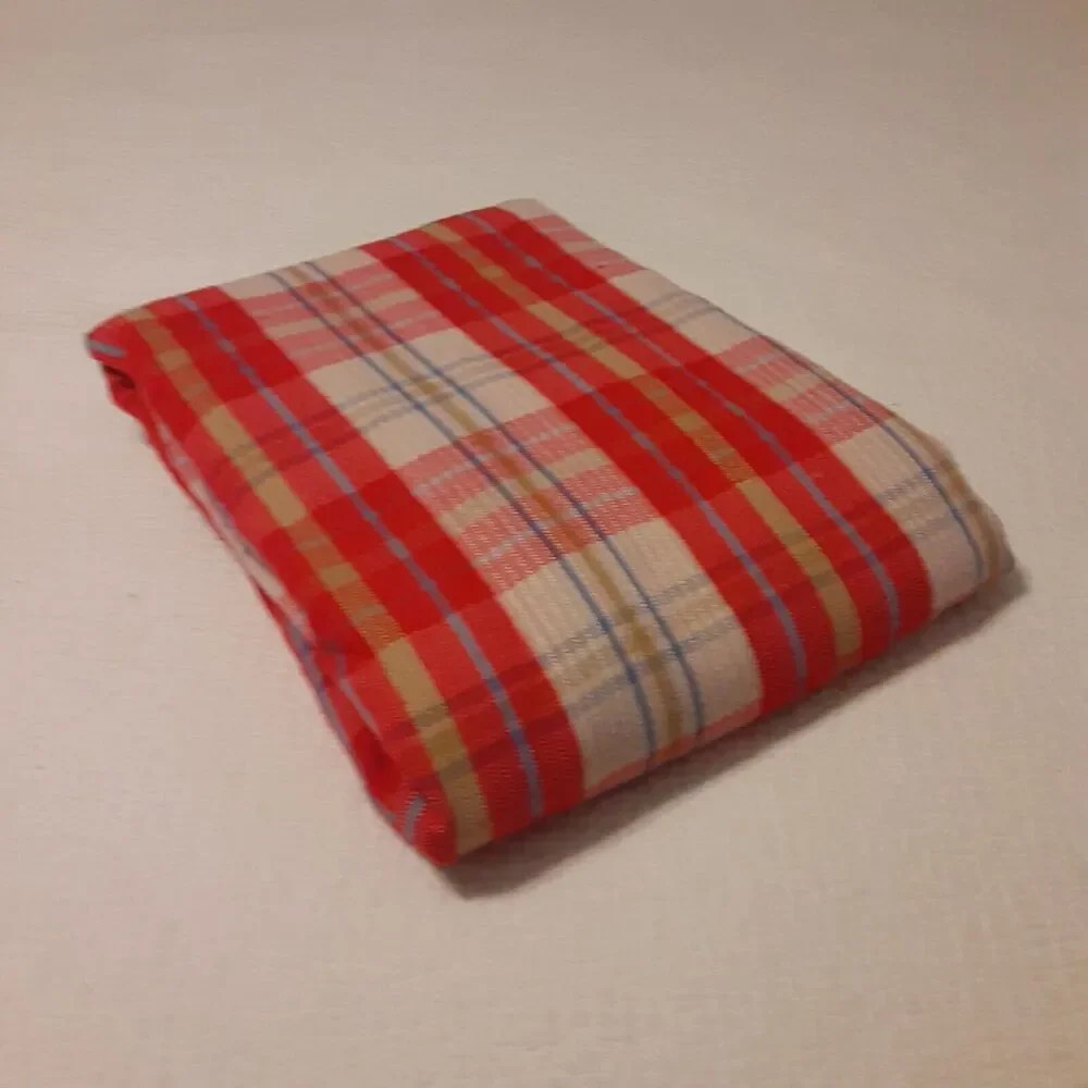Vintage Sears Tough Cord Bed Spread Coverlet Plaid Timeless Retro King NOTE